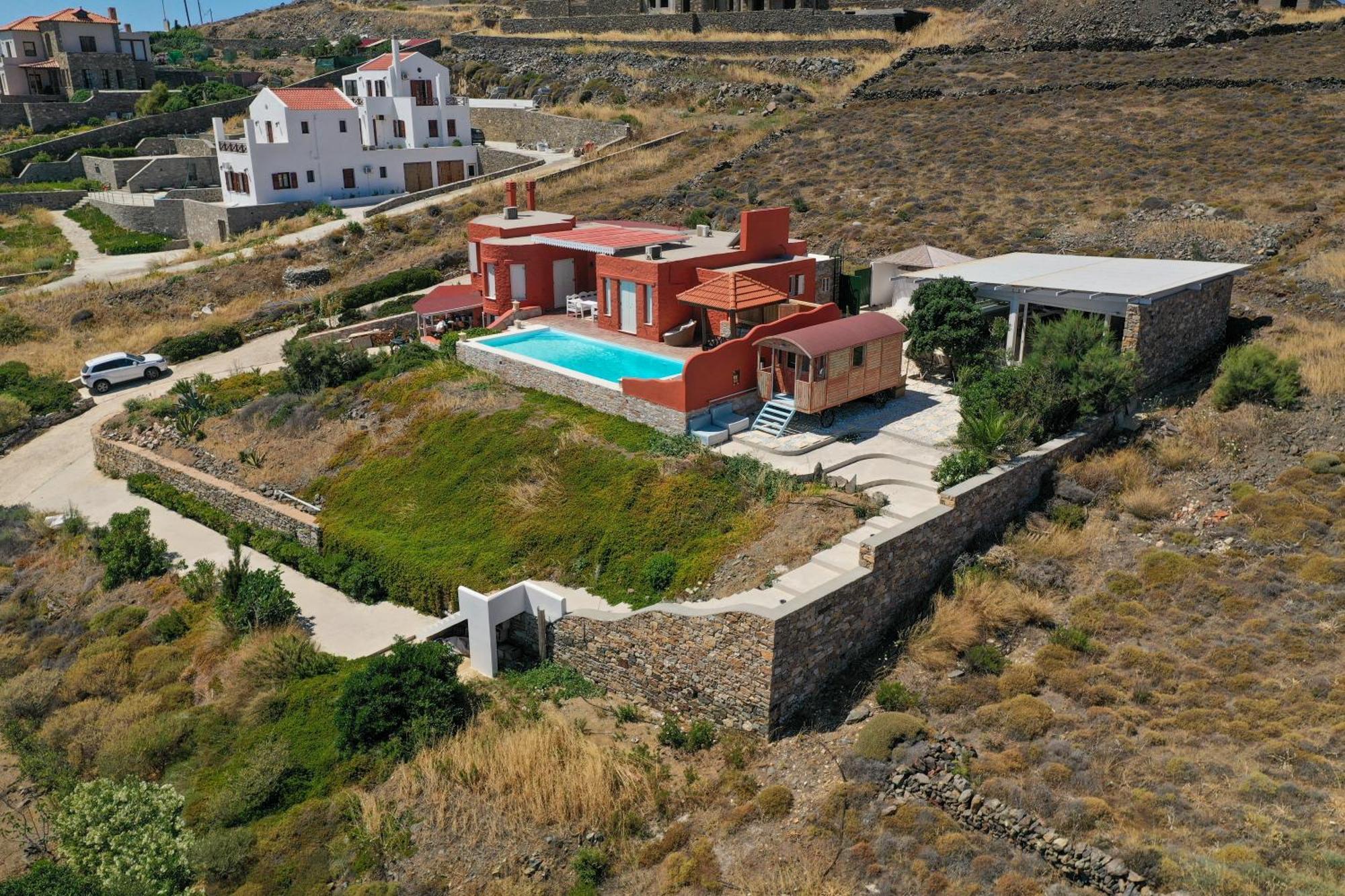 Villa Zen Dans Le Bleu Ermoupoli Exteriör bild